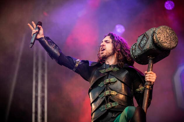Gloryhammer live at Copenhell 2022, Copenhagen, Denmark Copenhagen, Denmark. 15th, June 2022. The Anglo-Swiss power metal band Gloryhammer performs a live concert during the Danish heavy metal festival Copenhell 2022 in Copenhagen. Here vocalist Sozos Michael is seen live on stage. Copenhagen Denmark  Copyright: xGonzalesxPhoto ChristianxHjorthx