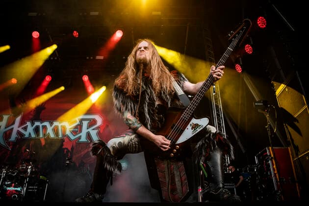 Gloryhammer live at Copenhell 2022, Copenhagen, Denmark Copenhagen, Denmark. 15th, June 2022. The Anglo-Swiss power metal band Gloryhammer performs a live concert during the Danish heavy metal festival Copenhell 2022 in Copenhagen. Here bass player James Cartwright is seen live on stage. Copenhagen Denmark  Copyright: xGonzalesxPhoto ChristianxHjorthx