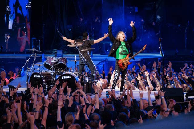 Metallica live at Copenhell 2022, Copenhagen, Denmark Copenhagen, Denmark. 15th, June 2022. The American heavy metal band Metallica performs live concert during the Danish heavy metal festival Copenhell 2022 in Copenhagen. Here guitarist Kirk Hammett is seen live on stage. Copenhagen Denmark  Copyright: xGonzalesxPhoto PeterxTroestx