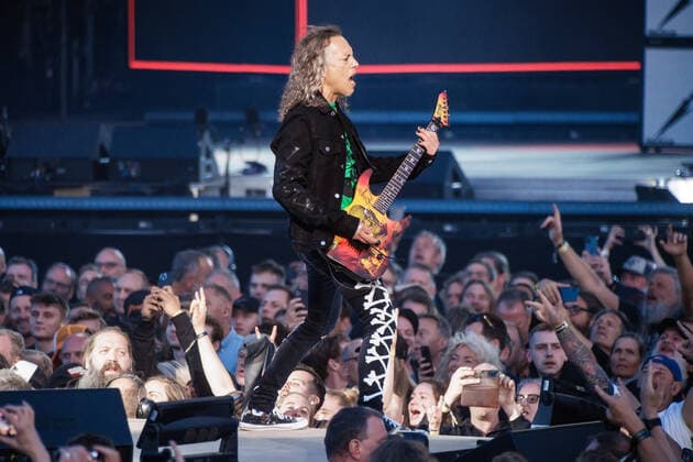 Metallica live at Copenhell 2022, Copenhagen, Denmark Copenhagen, Denmark. 15th, June 2022. The American heavy metal band Metallica performs live concert during the Danish heavy metal festival Copenhell 2022 in Copenhagen. Here guitarist Kirk Hammett is seen live on stage. Copenhagen Denmark  Copyright: xGonzalesxPhoto PeterxTroestx