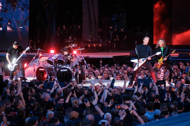 Metallica live at Copenhell 2022, Copenhagen, Denmark Copenhagen, Denmark. 15th, June 2022. The American heavy metal band Metallica performs live concert during the Danish heavy metal festival Copenhell 2022 in Copenhagen. Here vocalist and guitarist James Hetfield is seen live on stage with the rest of the band. Copenhagen Denmark  Copyright: xGonzalesxPhoto PeterxTroestx