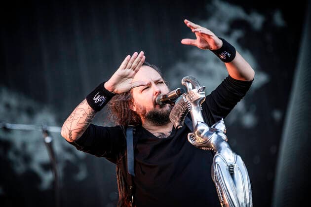 Korn live at Copenhell 2022, Copenhagen, Denmark Copenhagen, Denmark. 16th, June 2022. The American nu metal band Korn performs a live concert during the Danish heavy metal festival Copenhell 2022 in Copenhagen. Here vocalist Jonathan Davis is seen live on stage. Photo credit: Gonzales Photo - Christian Hjorth). Copenhagen Denmark  Copyright: xGonzalesxPhoto ChristianxHjorthx