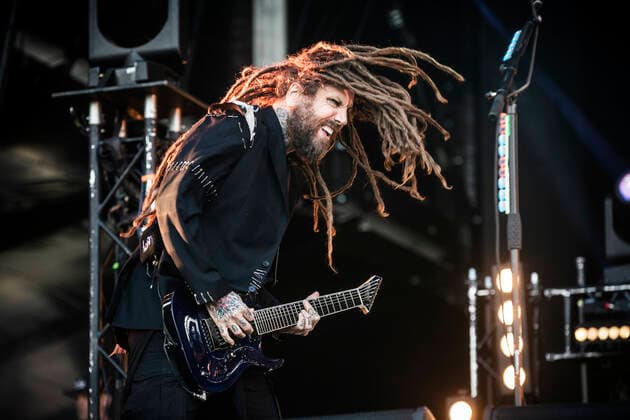 Korn live at Copenhell 2022, Copenhagen, Denmark Copenhagen, Denmark. 16th, June 2022. The American nu metal band Korn performs a live concert during the Danish heavy metal festival Copenhell 2022 in Copenhagen. Here guitarist Brian Welch is seen live on stage. Photo credit: Gonzales Photo - Christian Hjorth). Copenhagen Denmark  Copyright: xGonzalesxPhoto ChristianxHjorthx