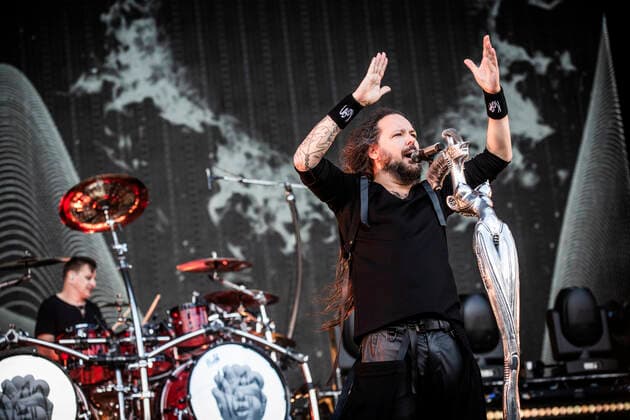 Korn live at Copenhell 2022, Copenhagen, Denmark Copenhagen, Denmark. 16th, June 2022. The American nu metal band Korn performs a live concert during the Danish heavy metal festival Copenhell 2022 in Copenhagen. Here vocalist Jonathan Davis is seen live on stage. Photo credit: Gonzales Photo - Christian Hjorth). Copenhagen Denmark  Copyright: xGonzalesxPhoto ChristianxHjorthx