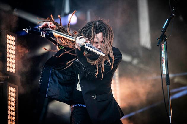 Korn live at Copenhell 2022, Copenhagen, Denmark Copenhagen, Denmark. 16th, June 2022. The American nu metal band Korn performs a live concert during the Danish heavy metal festival Copenhell 2022 in Copenhagen. Here guitarist Brian Welch is seen live on stage. Photo credit: Gonzales Photo - Christian Hjorth). Copenhagen Denmark  Copyright: xGonzalesxPhoto ChristianxHjorthx