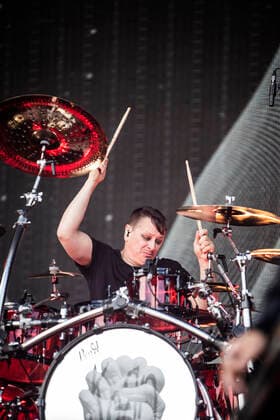 Korn live at Copenhell 2022, Copenhagen, Denmark Copenhagen, Denmark. 16th, June 2022. The American nu metal band Korn performs a live concert during the Danish heavy metal festival Copenhell 2022 in Copenhagen. Here drummer Ray Luzier is seen live on stage. Photo credit: Gonzales Photo - Christian Hjorth). Copenhagen Denmark  Copyright: xGonzalesxPhoto ChristianxHjorthx