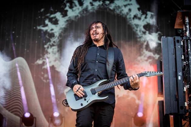 Korn live at Copenhell 2022, Copenhagen, Denmark Copenhagen, Denmark. 16th, June 2022. The American nu metal band Korn performs a live concert during the Danish heavy metal festival Copenhell 2022 in Copenhagen. Here guitarist James Shaffer is seen live on stage. Photo credit: Gonzales Photo - Christian Hjorth). Copenhagen Denmark  Copyright: xGonzalesxPhoto ChristianxHjorthx
