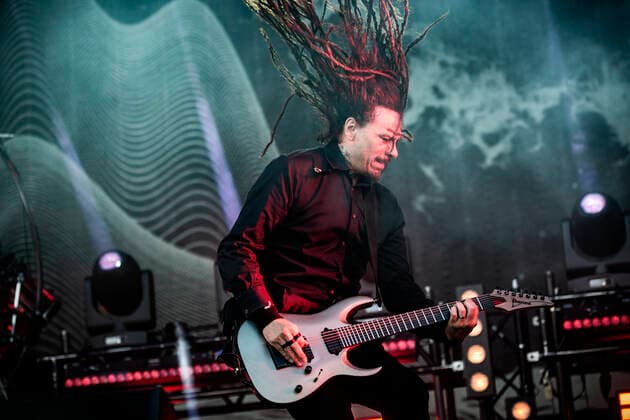 Korn live at Copenhell 2022, Copenhagen, Denmark Copenhagen, Denmark. 16th, June 2022. The American nu metal band Korn performs a live concert during the Danish heavy metal festival Copenhell 2022 in Copenhagen. Here guitarist James Shaffer is seen live on stage. Photo credit: Gonzales Photo - Christian Hjorth). Copenhagen Denmark  Copyright: xGonzalesxPhoto ChristianxHjorthx