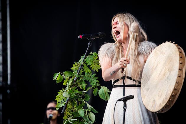 Myrkur live at Copenhell 2022, Copenhagen, Denmark Copenhagen, Denmark. 16th, June 2022. The Danish one-woman black metal act Myrkur consists of musician and vocalist Amalie Bruun who here performs a live concert during the Danish metal festival Copenhell 2022 in Copenhagen. Photo credit: Gonzales Photo - Christian Hjorth). Copenhagen Denmark  Copyright: xGonzalesxPhoto ChristianxHjorthx