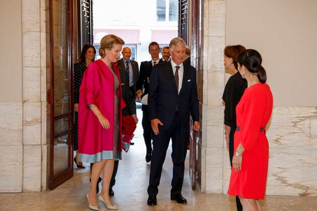 Belgisches Königspaar Mathilde und Philippe bei Queen Elisabeth Cello Competition Abschlusskonzert Queen Mathilde of Belgium and King Philippe - Filip of Belgium pictured during a royal visit to the closing concert of the Queen Elisabeth Cello Competition 2022, at the Centre for Fine Arts (Paleis voor Schone Kunsten - Palais des Beaux-Arts), in Brussels, Thursday 16 June 2022.  NICOLASxMAETERLINCK 36411087