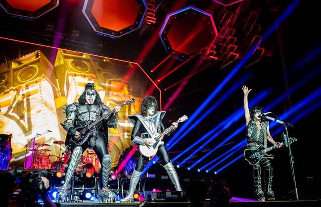 Kiss live at Copenhell 2022, Copenhagen, Denmark Copenhagen, Denmark. 16th, June 2022. The American rock band Kiss performs a live concert during the Danish heavy metal festival Copenhell 2022 in Copenhagen. Here vocalist and bass player Gene Simmons is seen live on stage with the rest of the band. Copenhagen Denmark  Copyright: xGonzalesxPhoto JoexMillerx