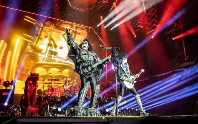 Kiss live at Copenhell 2022, Copenhagen, Denmark Copenhagen, Denmark. 16th, June 2022. The American rock band Kiss performs a live concert during the Danish heavy metal festival Copenhell 2022 in Copenhagen. Here vocalist and bass player Gene Simmons is seen live on stage with the rest of the band. Copenhagen Denmark  Copyright: xGonzalesxPhoto JoexMillerx
