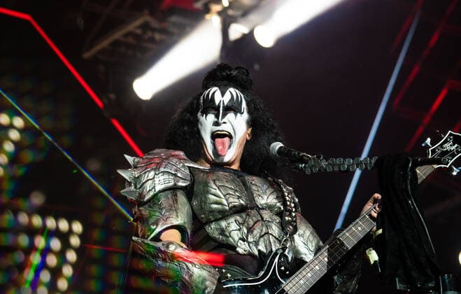 Kiss live at Copenhell 2022, Copenhagen, Denmark Copenhagen, Denmark. 16th, June 2022. The American rock band Kiss performs a live concert during the Danish heavy metal festival Copenhell 2022 in Copenhagen. Here vocalist and bass player Gene Simmons is seen live on stage. Copenhagen Denmark  Copyright: xGonzalesxPhoto JoexMillerx
