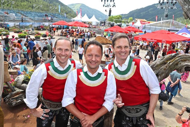 ORF Wenn die Musi spielt Die Jungen Zillertaler on the sidelines of the artists meeting for the music open air Wenn die Musi spielt on 17 06 2022 on the festival grounds in Bad Kleinkirchheim 20220617BOS0047