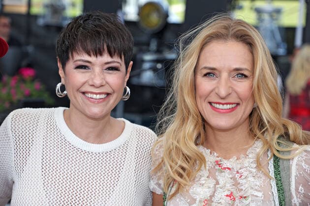 ORF Wenn die Musi spielt singer Francine Jordi and singer Stefanie Hertel on the sidelines of the artists meeting for the music open air Wenn die Musi spielt on 17 06 2022 on the festival grounds in Bad Kleinkirchheim 20220617BOS0034