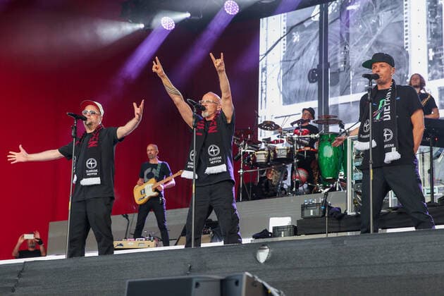 DIE FANTASTISCHEN VIER 30 Jahre Live on 17 06 2022 in the Hänsch Arena in Meppen The Fantastic Four at your concert in Meppen, here Smudo, Thomas D and Michael Michi Beck Photo osnapix DIE FANTASTISCHEN VIER 30 Jahre Live MH