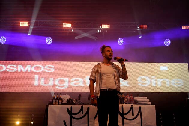 Kosmos Festival 2022 Chemnitz, Kosmos Festival, 17 06 2022, music act Lugatti 9ine on the rap stage Chemnitz Stadtzenrum