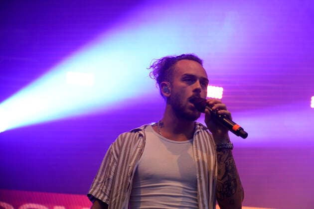 Kosmos Festival 2022 Chemnitz, Kosmos Festival, 17 06 2022, music act Lugatti 9ine on the rap stage Chemnitz Stadtzenrum