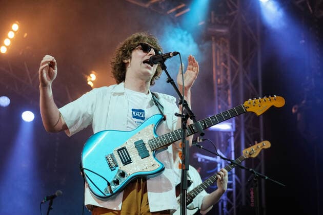 June 17, 2022, Newport, United Kingdom: Jack Cochrane, vocalist and lead guitarist with Scottish indie rock band The Snuts, who s song Always was the final number one in the Scottish Singles Chart before it was discontinued in December 2020, performing live on stage in the Big Top at the Isle of Wight Festival. Newport United Kingdom - ZUMAs197 20220617_zaa_s197_252 Copyright: xDawnxFletcher-Parkx