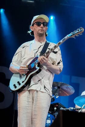 June 17, 2022, Newport, United Kingdom: Joe McGillveray guitarist with Scottish indie rock band The Snuts, who s song Always was the final number one in the Scottish Singles Chart before it was discontinued in December 2020, performing live on stage in the Big Top at the Isle of Wight Festival. Newport United Kingdom - ZUMAs197 20220617_zaa_s197_258 Copyright: xDawnxFletcher-Parkx