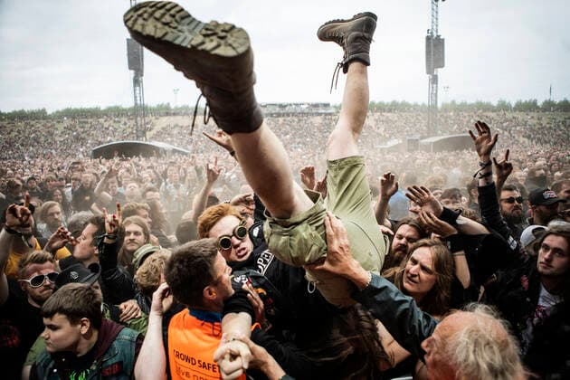 Baest live at Copenhell 2022, Copenhagen, Denmark Copenhagen, Denmark. 17th, June 2022. Concert goers attend a live concert with the Danish death metal band Baest during the Danish heavy metal festival Copenhell 2022 in Copenhagen. Copenhagen Denmark  Copyright: xGonzalesxPhoto ChristianxHjorthx