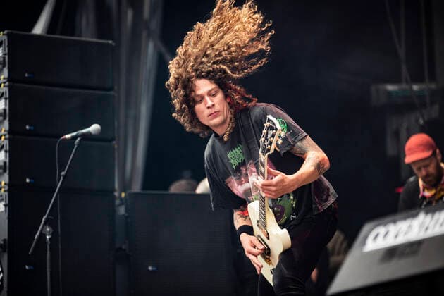 Baest live at Copenhell 2022, Copenhagen, Denmark Copenhagen, Denmark. 17th, June 2022. The Danish death metal band Baest performs a live concert during the Danish heavy metal festival Copenhell 2022 in Copenhagen. Here guitarist Lasse Revsbech is seen live on stage. Copenhagen Denmark  Copyright: xGonzalesxPhoto ChristianxHjorthx