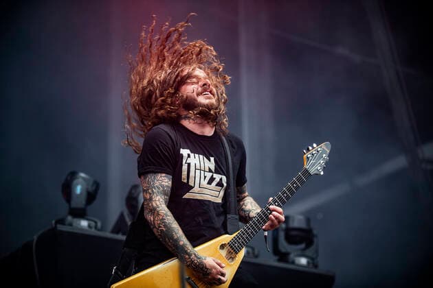 Baest live at Copenhell 2022, Copenhagen, Denmark Copenhagen, Denmark. 17th, June 2022. The Danish death metal band Baest performs a live concert during the Danish heavy metal festival Copenhell 2022 in Copenhagen. Here guitarist Svend Engsig Karlsson is seen live on stage. Copenhagen Denmark  Copyright: xGonzalesxPhoto ChristianxHjorthx
