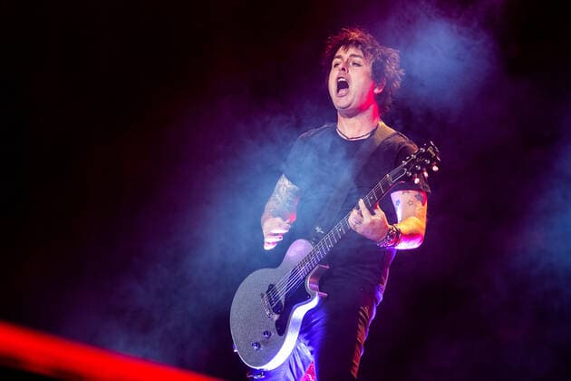 Singer and guitarist Billie Joe Armstrong of Green Day performs during the Rock for People 2022 music festival in Hradec Kralove, Czech Republic, June 18, 2022. (CTKxPhoto DavidxTanecek) CTKPhotoP2022061900075  TAD 001