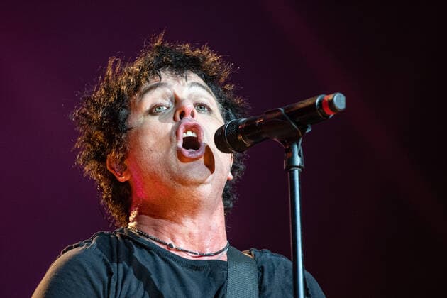 Singer and guitarist Billie Joe Armstrong of Green Day performs during the Rock for People 2022 music festival in Hradec Kralove, Czech Republic, June 18, 2022. (CTKxPhoto DavidxTanecek) CTKPhotoP2022061900081  TAD 004