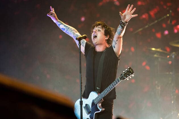 Singer and guitarist Billie Joe Armstrong of Green Day performs during the Rock for People 2022 music festival in Hradec Kralove, Czech Republic, June 18, 2022. (CTKxPhoto DavidxTanecek) CTKPhotoP2022061901546  TAD 017