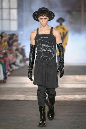 Milan, Milan Fashion Week, men s spring summer 2023. Milan, Men s fashion, spring summer 2023. MOSCHINO fashion show catwalk Pictured: model  Copyright: xBlufotox xipa-agency.netx xModaxMilanox