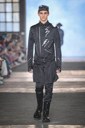 Milan, Milan Fashion Week, men s spring summer 2023. Milan, Men s fashion, spring summer 2023. MOSCHINO fashion show catwalk Pictured: model  Copyright: xBlufotox xipa-agency.netx xModaxMilanox
