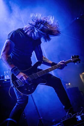 Bombus live at Copenhell 2022, Copenhagen, Denmark Copenhagen, Denmark. 18th, June 2022. The Swedish heavy metal band Bombus performs a live concert during the Danish heavy metal festival Copenhell 2022. Here bass player Ola Henriksson is seen live on stage. Copenhagen Denmark  Copyright: xGonzalesxPhoto SebastianxDammarkx