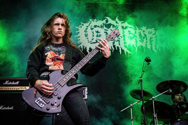 Gatecreeper live at Copenhell 2022, Copenhagen, Denmark Copenhagen, Denmark. 18th, June 2022. The American death metal band Gatecreeper performs a live concert during the Danish heavy metal festival Copenhell 2022 in Copenhagen. Here bass player Alexander Brown is seen live on stage. Copenhagen Denmark  Copyright: xGonzalesxPhoto SebastianxDammarkx