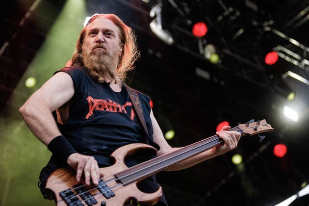 Death to All live at Copenhell 2022, Copenhagen, Denmark Copenhagen, Denmark. 18th, June 2022. The metal tribute band Death to All performs a live concert during the Danish heavy metal festival Copenhell 2022 in Copenhagen. Here bass player Steve Di Giorgio is seen live on stage. Copenhagen Denmark  Copyright: xGonzalesxPhoto PeterxTroestx