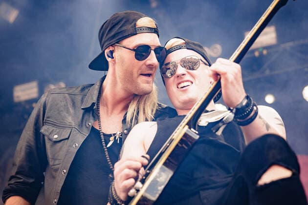 The Raven Age Copenhagen, Denmark. 18th, June 2022. The American metalcore band The Raven Age performs a live concert during the Danish heavy metal festival Copenhell 2022 in Copenhagen. Here vocalist Matt James is seen live on stage with guitarist Tommy Gentry. Copenhagen Denmark  Copyright: xGonzalesxPhoto PeterxTroestx