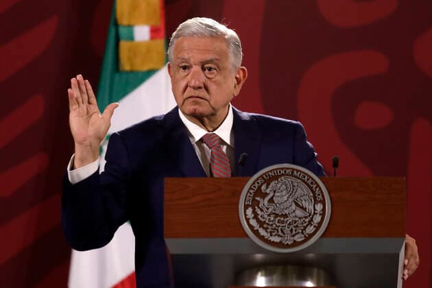 June 20, 2022, Mexico City, Mexico City, Mexico: June 20, 2022, Mexico City, Mexico: Mexican President, Andres Manuel Lopez Obrador, talks during his daily briefing conference at national palace. On Jun 20, 2022 In Mexico City, Mexico. Mexico City Mexico - ZUMAe321 20220620_zia_e321_010 Copyright: xLuisxBarronx xEyepixxGroupx
