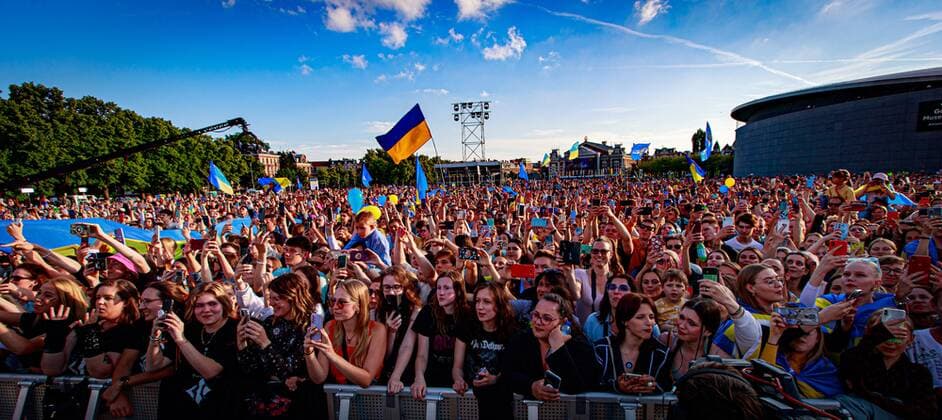 2022 06 21 19 56 16 AMSTERDAM Kalush Orchestra performs during a benefit rally for Ukraine on the Museumplein The event is an initiative of the Ukrainian Ministries of Culture and Foreign Affairs ANP LEVIN DEN BOER netherlands out belgium out  Copyright: xx x450740451x originalFilename: 450740451.jpg