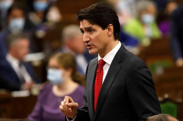 June 21, 2022, Ottawa, ON, Canada: Prime Minister Justin Trudeau rises during Question Period in the House of Commons on Parliament Hill in Ottawa on Tuesday, June 21, 2022. Ottawa Canada  - ZUMAc35_ 20220621_zaf_c35_069 Copyright: xPatrickxDoylex