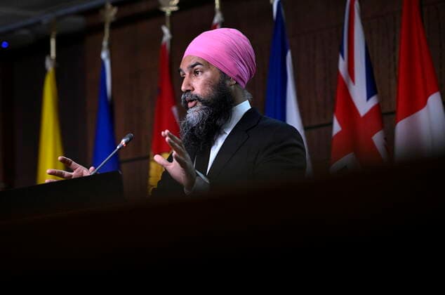 June 22, 2022, Ottawa, ON, CAN: NDP Leader Jagmeet Singh participates in a news conference on Parliament Hill in Ottawa, on Wednesday, June 22, 2022. Ottawa CAN  - ZUMAc35_ 20220622_zaf_c35_024 Copyright: xJustinxTangx