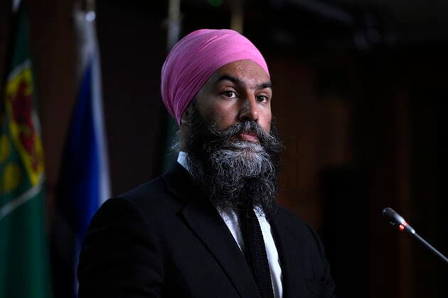 June 22, 2022, Ottawa, ON, CAN: NDP Leader Jagmeet Singh listens to a question during a news conference on Parliament Hill in Ottawa, on Wednesday, June 22, 2022. Ottawa CAN  - ZUMAc35_ 20220622_zaf_c35_026 Copyright: xJustinxTangx