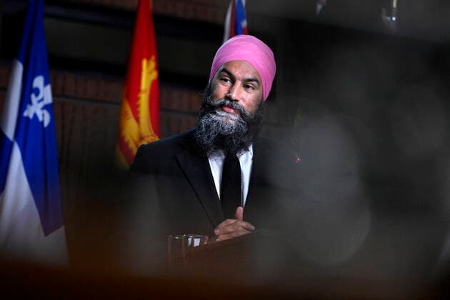 June 22, 2022, Ottawa, ON, CAN: NDP Leader Jagmeet Singh participates in a news conference on Parliament Hill in Ottawa, on Wednesday, June 22, 2022. Ottawa CAN  - ZUMAc35_ 20220622_zaf_c35_028 Copyright: xJustinxTangx