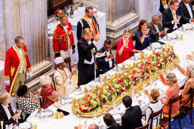 Entertainment Themen der Woche KW25 Entertainment Bilder des Tages 22-06-2022 Amsterdam Queen Maxima and King Willem-Alexander at the gala dinner for the Diplomatic Corps in the Royal Palace Amsterdam. This year™s theme of the evening is politics and governance. Â  Copyright: xPPEx