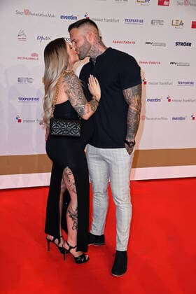 Jenny Frankhauser with boyfriend Steffen König at the 15 LEA Live Entertainment Award in the Festhalle in Frankfurt am Main on 22 06 2022