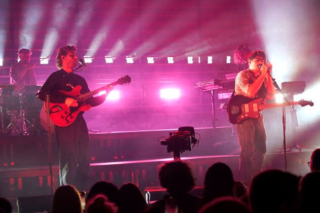 Sebastian Schmidt, Philipp Dausch and Clemens Rehbein from Milky Chance live as part of the Telekom Street Gigs event series at Kraftwerk Berlin Berlin, 22 06 2022 Foto:xT.xBartillax xFuturexImage