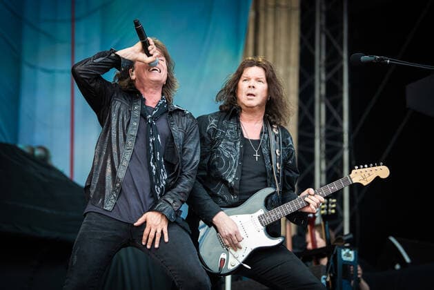 Europe live at Tons of Rock 2022, Oslo, Norway Oslo, Norway. 23rd, June 2022. The Swedish glam rock band Europe performs a live concert during the Norwegian music festival Tons of Rock 2022 in Oslo. Here vocalist Joey Tempest is seen live on stage with guitarist John Norum. Oslo Norway  Copyright: xGonzalesxPhoto Jan-ErikxEriksenx