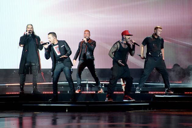 WEST PALM BEACH, FL - JUNE 22: Backstreet Boys perform during the DNA World Tour at The iTHINK Financial Amphitheatre on June 22, 2022 in West Palm Beach Florida Copyright: xmpi04x