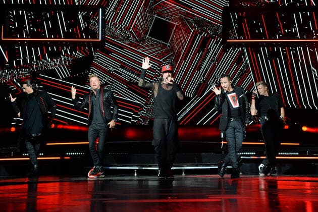 WEST PALM BEACH, FL - JUNE 22: Backstreet Boys perform during the DNA World Tour at The iTHINK Financial Amphitheatre on June 22, 2022 in West Palm Beach Florida Copyright: xmpi04x