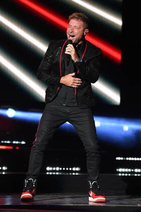 WEST PALM BEACH, FL - JUNE 22: Backstreet Boys perform during the DNA World Tour at The iTHINK Financial Amphitheatre on June 22, 2022 in West Palm Beach Florida Copyright: xmpi04x