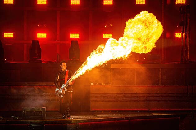 Rammstein Konzert in Aarhus Rammstein live in Aarhus, Denmark Aarhus, Denmark. 22nd, June 2022. The German industrial metal band Rammstein performs a live concert at Ceres Park in Aarhus. Here guitarist Richard Kruspe is seen live on stage. Aarhus Denmark  Copyright: xGonzalesxPhoto SebastianxDammarkx